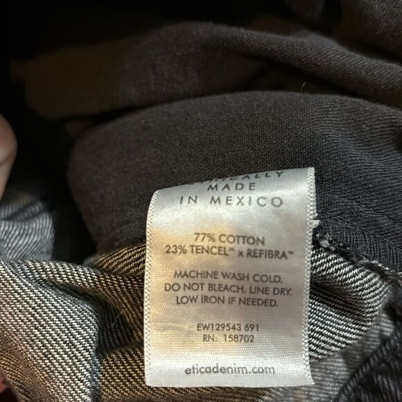 Etica Malloy moto jacket denim black ice edgy rocker sustainable capsule new med - Picture 13 of 13